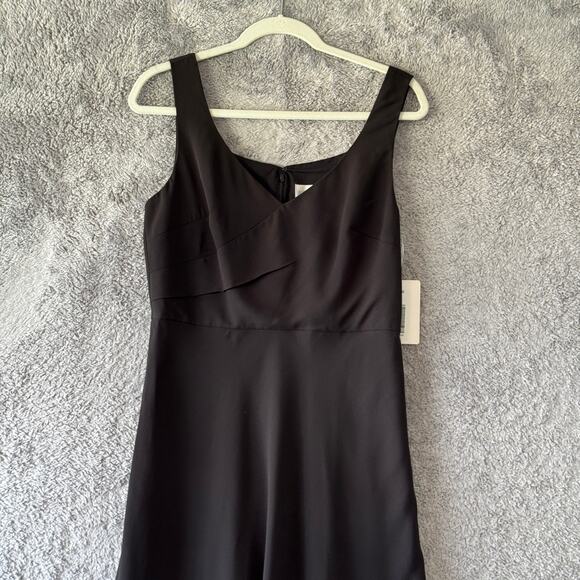 Mikael Aghal NWT Black Asymmetrical Evening Gown Dress Size 10 - Picture 7 of 14